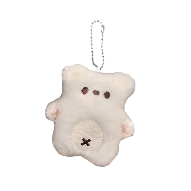 Llavero de peluche adorable para colgar en el bolso, mochila o decoración. Blanco