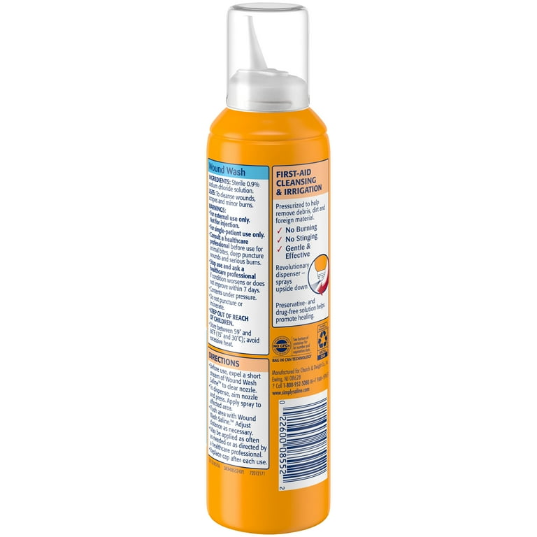 ARM & HAMMER Simply Saline Wound Wash 7.4oz- Spray Bottle for Wound Irrigation- One 7.4oz Bottle