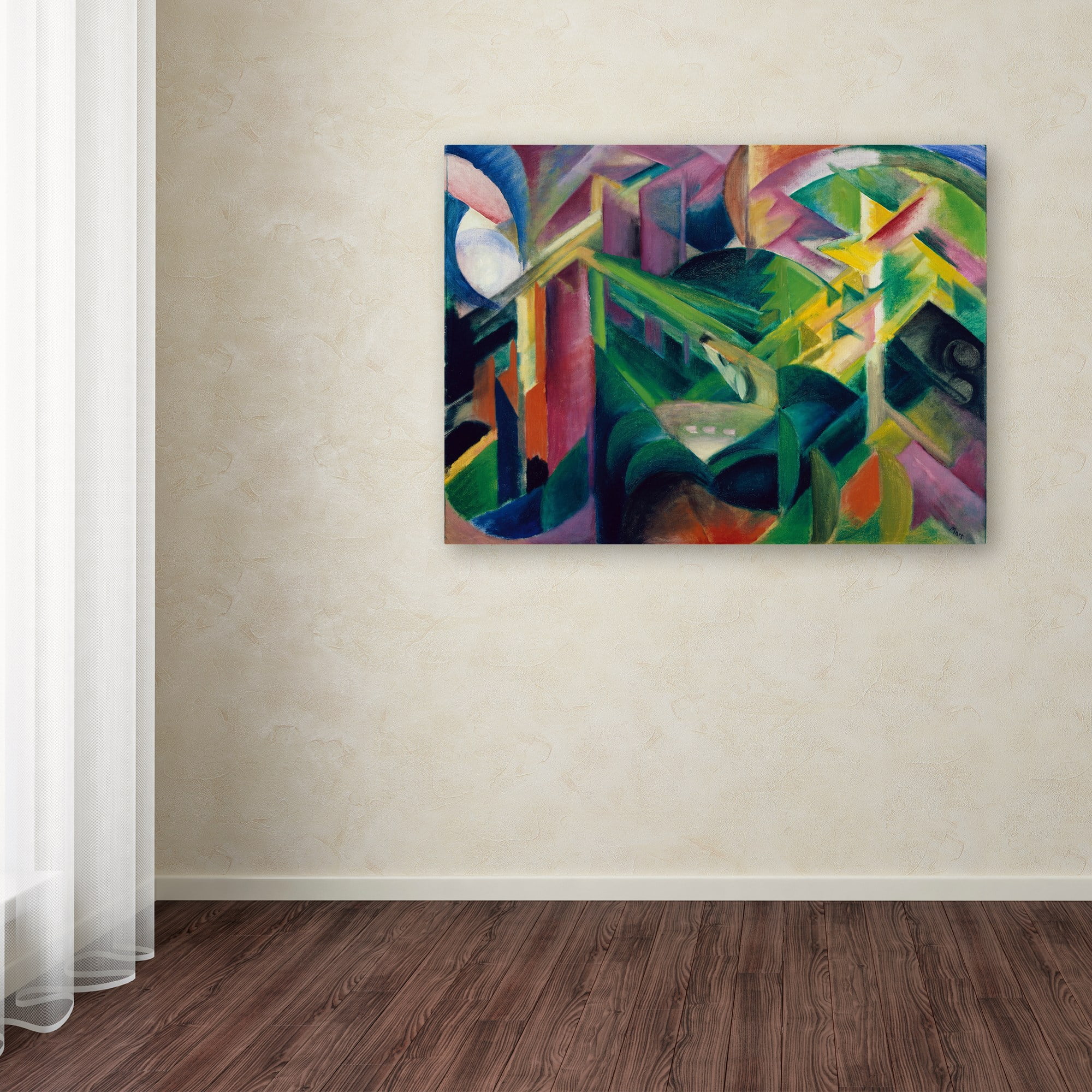 Franz Marc 'Deer In A Monestary Garden' Canvas Art