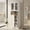White, variant on Demi Bonn 64.5" Tall Freestanding Bathroom Storage Cabinet with Frost Glass Doors and Shelves, Pantry Cabinets, White