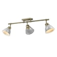 thumbnail image 5 of 3-Light Semi-Flush Track Light in Aged Brass with Black Shade, 5 of 7