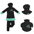 thumbnail image 6 of IBTOM CASTLE Girl Burkini Swimsuits Modest Muslim Islamic Long Sleeve Rash Guard Full Cover Top Skirted Swim Capris ​Swimwear Set 5-6 Years Black, 6 of 8