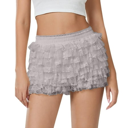 Afdoent Shorts For Women Cute Ruffle Shorts Sexy Boyshorts Layered Bottoms Sweet Pettipants Vacation Outfits