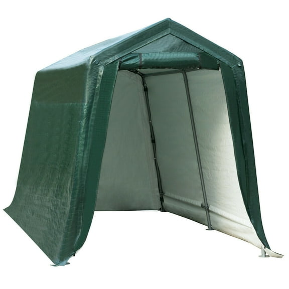 Gymax 7'x12' Patio Tent Carport Storage Shelter Shed Car Canopy Heavy Duty Green