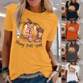 thumbnail image 1 of Fiudx Ofertas Del Día Camiseta de Manga Corta con Estampado de Cuello Redondo Informal de Verano para Mujer, 1 of 5