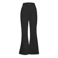 thumbnail image 2 of Yunliwuli Men's Retro Flare Pants, Solid Color Mid-Rise Trousers Casual Classic 70s Bell Bottom, 2 of 5