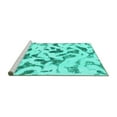 thumbnail image 2 of Ahgly Company Machine Washable Indoor Square Abstract Turquoise Blue Modern Area Rugs, 6' Square, 2 of 4