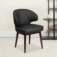 thumbnail image 3 of Flash Furniture Comfort Back Series Black LeatherSoft Side Reception Chair with Walnut Legs, 3 of 13
