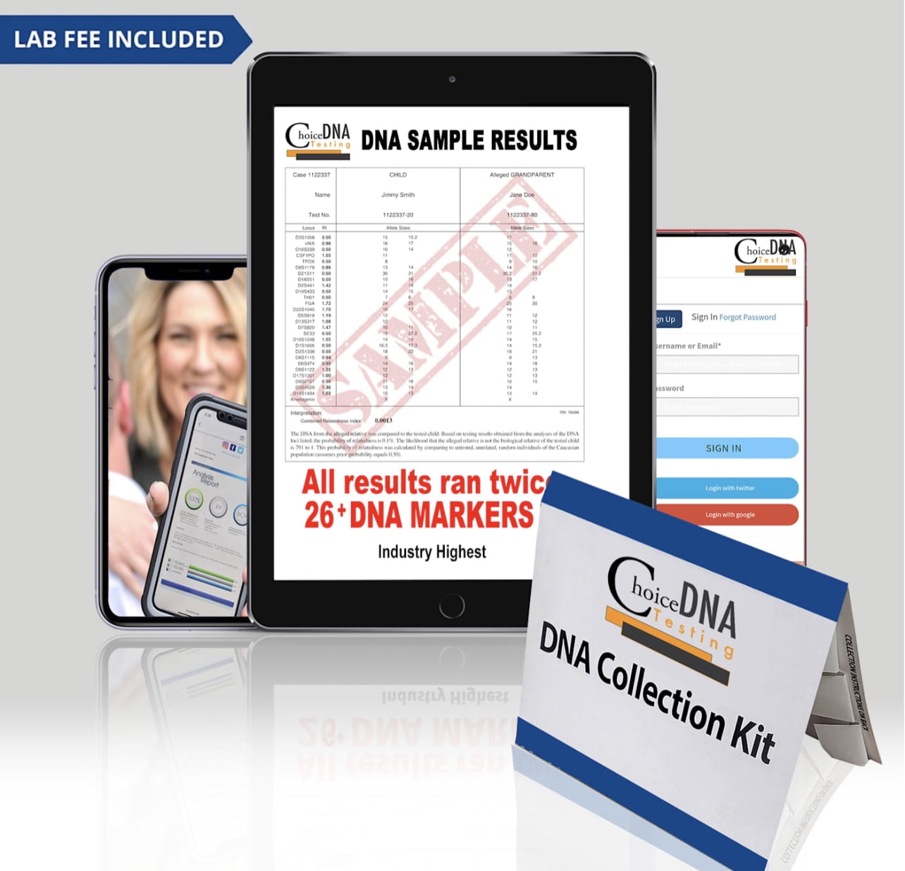 Choice DNA Home Grandparent Test Kit Grandmother or Grandfather & 1