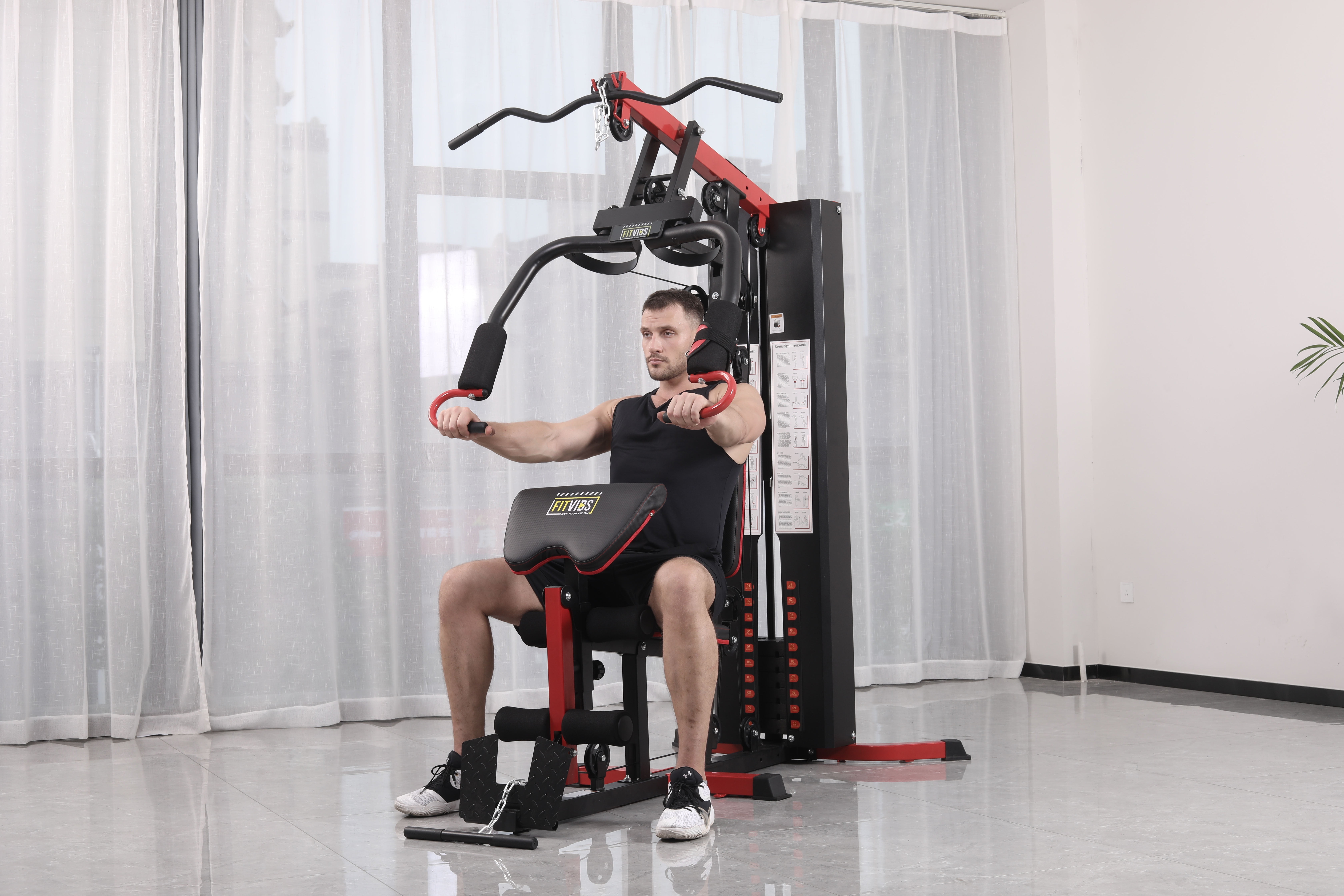 Fitvids Home Gym System Workout Station with 330 Lbs of Resistance, 122