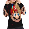 thumbnail image 5 of Lsque Mario Pattern Casual Women's Hoodie,Hooded Sweatshirt with Kangaroo Pocket,Pullover Hoodie with Eye-catching Drawstrings-Medium, 5 of 8