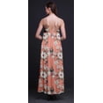 thumbnail image 3 of Bimba Rayon Bird Ladies Printed Backless Spaghetti Strap Long Maxi Evening Party Dress-Small, 3 of 5
