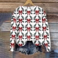 thumbnail image 2 of Birdeem T-Shirt de Noël pour Femmes, Manches Longues Décontractées Imprimées, Col Rond Chandail en Molleton Ample Sans Capuche, 2 of 5