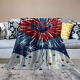thumbnail image 2 of Fenyluxe Stars Fireworks Heart-shaped Balloon Soft Throw Blankets Flannel Bed Throw Cozy Lightweight Plush Gifts Blanket for All Seasons 50x60in, 2 of 6