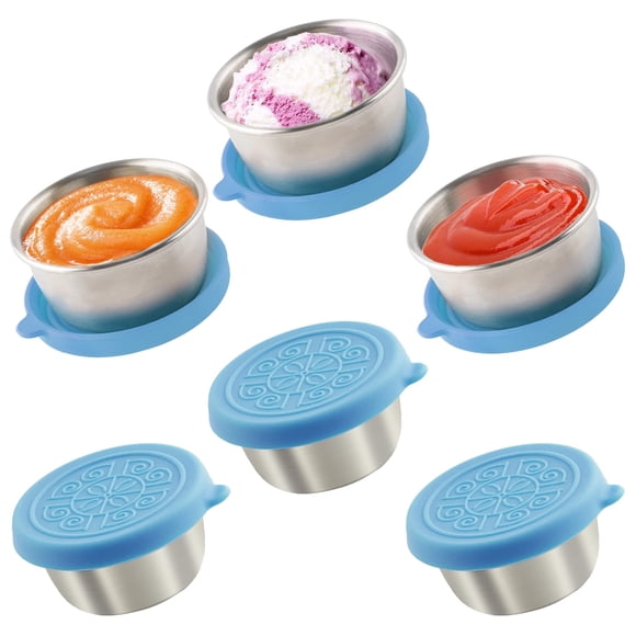 Recipientes para aderezos para ensaladas Qukaka, 50 ml, acero inoxidable, 6 unidades