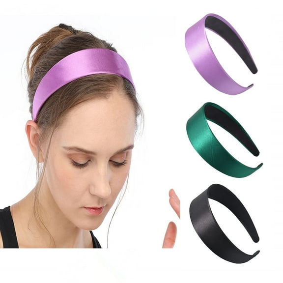 3PCS Headbands for Women 1.6 Inch Wide Non-Slip Elastic Hair Bands,Thick Solid Color Headbands for Girls & Women's Hair Motique Accessories