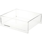 Plymor Clear Acrylic Rectangular Open Top Merchandise Display Tray, 7.5" W x 8.5" D x 2.75" H (2 Pack)