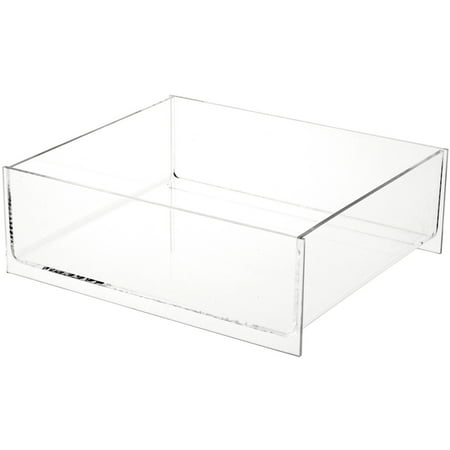 Plymor Clear Acrylic Rectangular Open Top Merchandise Display Tray, 7.5" W x 8.5" D x 2.75" H (2 Pack)