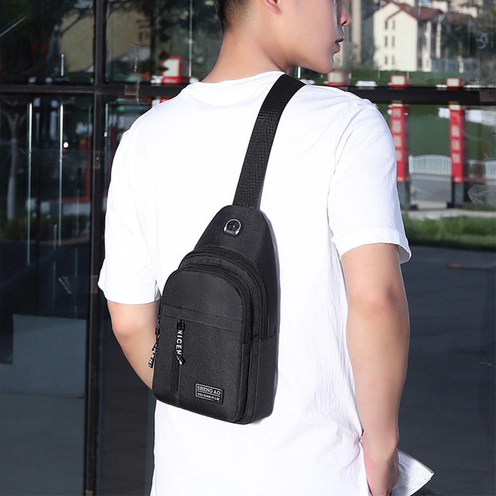 Mini Crossbody Bag Small Shoulder Bag For Men,oxford Black