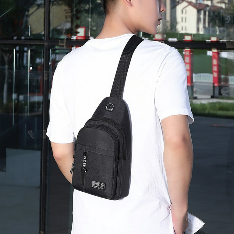SPAHER Man Bag Genuine Leather Sling Bag Backpack Mens Messenger Bag Chest  Bag Crossbody Shoulder Bag Daypack Rucksack For Kindle Business Outdoor