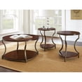 thumbnail image 4 of Bowery Hill Merlot Cherry Finish Round Wood and Metal Cocktail Table, 4 of 4