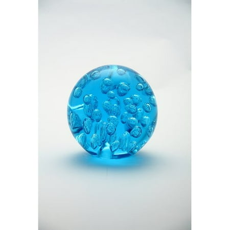 Amber Paperweight - Diamond Star Glass Ball Paperweight