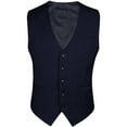 thumbnail image 6 of HISDERN Men's Suit Vest Business Formal Dress Waistcoat Vest with 3 Pockets for Suit or Tuxedo Navy Blue, 6 of 7