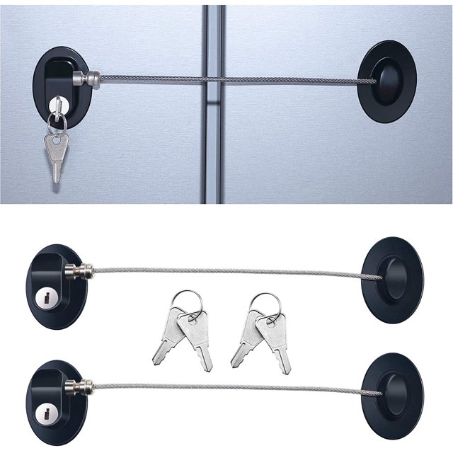 Cerradura de puerta de refrigerador Brillar 3 piezas cerradura adhesiva fuerte negro
