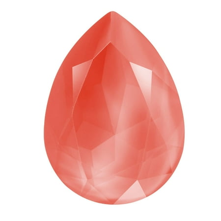 Swarovski Coral - Swarovski Crystal, #4320 Pear Fancy Stone 18x13mm, 1 Piece, Crystal Light Coral