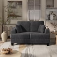 thumbnail image 6 of Furniture of America Fayen Modern Small Space Chenille Fabric Loveseat with Pillow, Dark Gray, 6 of 14