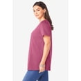 thumbnail image 4 of Roaman's Women's Plus Size Cotton Ultimate V-Neck Tee, 4 of 6