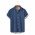 thumbnail image 4 of ZunFeo Mens Casual Short Sleeve Camp Collar Button Down Shirt Polka Dot Stretch Wrinkle Resistant Summer Top Navy Blue Multicolor Sizes S-XXXXL,Size XL, 4 of 8