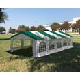 thumbnail image 5 of Delta Canopy 32'x16' Budget PVC Party Tent Wedding Canopy Gazebo with Steel Frame, Removable Side Window Walls and End Panels - Green White, 5 of 7