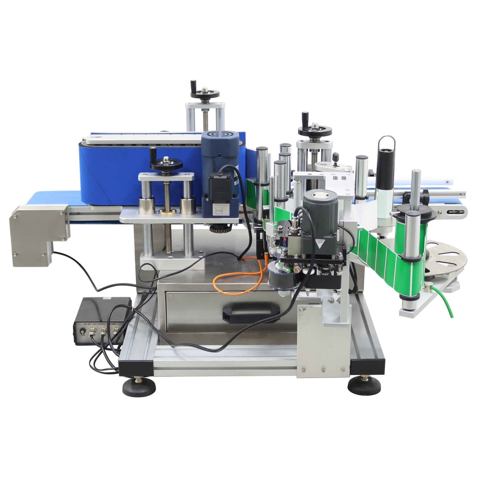 Automatic Conveyor Table Round Bottle High Speed Marking Labeling Machine Desktop Label Printer Labeler Maker 110V 20-200PCS/min for Regular Gold and Silver Transparent Labels