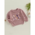 thumbnail image 3 of Wassery Baby Girls Boys Sweater Long Sleeve Crew Neck Letters Print Knitted Sweater Newborn Warm Knit Pullover Sweater Infant Fall Winter Clothes 6M-24M, 3 of 8