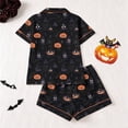 thumbnail image 4 of Girls Suit Printed Short Sleeve Cute Trendy Daily Halloween for Girls Sport Soft Kids Lovely Shorts Set, 4 of 5