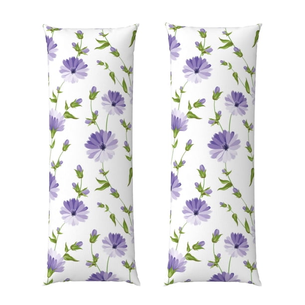 Fotbe Purple Chicory Funda para Almohada Corporal con Diseño, Funda de Microfibra Ultrasuave de 20x54 Pulgadas, Ropa de Cama Elegante