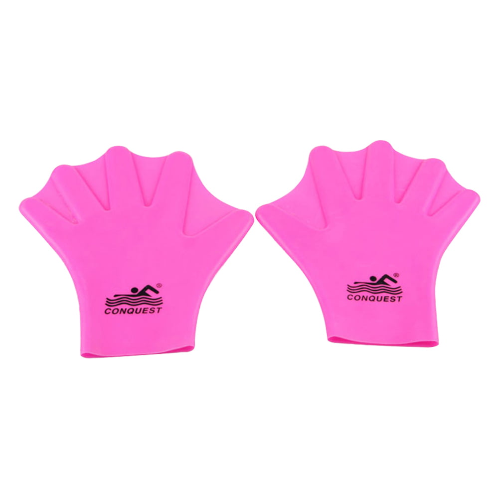 2 Pairs Silicone Kids Webbed Gloves Full Finger for Diving Swimming Training 