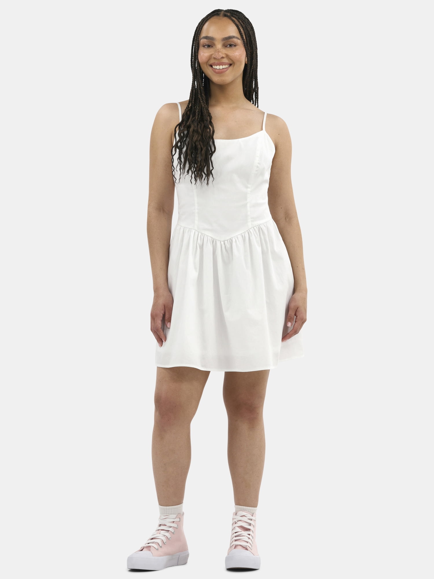 No Boundaries Seersucker Gingham Mini Dress, Women's