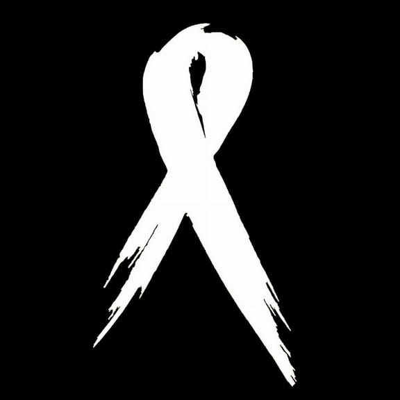 2x Two LUNG Cancer Awareness Ribbon Car Vinyl Decal Sticker 3" x 5" White