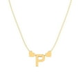 thumbnail image 4 of SuperJeweler P Initial Necklace for Women, Gold Hearts, Free 17" Cable Chain, 4 of 4