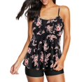 thumbnail image 1 of Trajes de baño Tankini Century Star 2024 para mujer, color negro y rosa, flor, 1 of 5