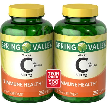 Spring Valley Vitamin C Tablets, 500 mg, 250 count, 2 pk
