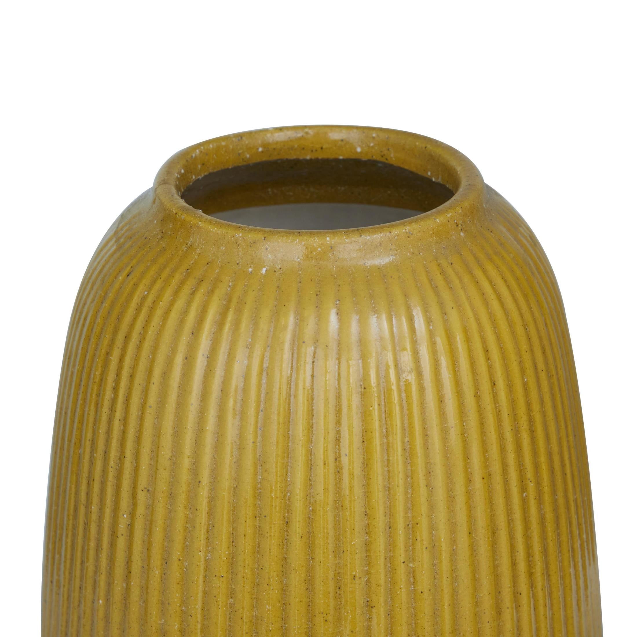 CosmoLiving by Cosmopolitan 18", 14"H Yellow Ceramic Vase, Set of 2