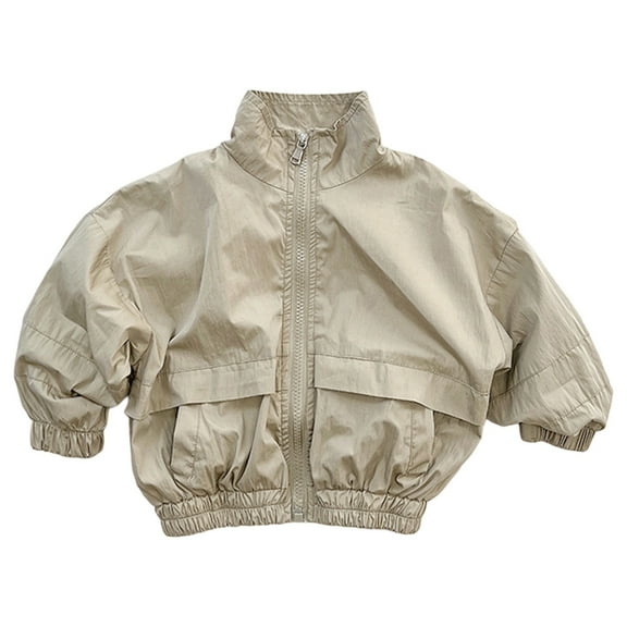 Toddler Boy's Cute Jackets Zip Up Solid Color Casual Spring Autumn Coat Kids Outerwear Size 4-5T