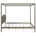 thumbnail image 5 of Wood Canopy Bed with Headboard and Support Legs, King Size Canopy Platform Bed with Support Slats, 4-Post Canopy Platform, No Box Spring Needed(Brown Wash, King), 5 of 9