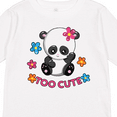 thumbnail image 4 of Inktastic Too Cute Baby Panda with Flowers Girls Long Sleeve Toddler T-Shirt, 4 of 5
