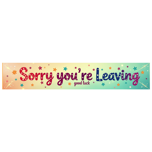 LUUFILx Sorry You're Leaving Banner Farewell Party Decorations Colleague Background Backdrop Office Event Retirement Celebration Good Luck Star Design