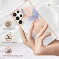 thumbnail image 2 of Feishell for Galaxy S23 Ultra Case, [Raised Lip Screen Drop Protection] Marble Shockproof Protective Slim Glossy Stylish TPU Durable Phone Cover For Samsung Galaxy S23 Ultra, Galaxy White Marble, 2 of 5