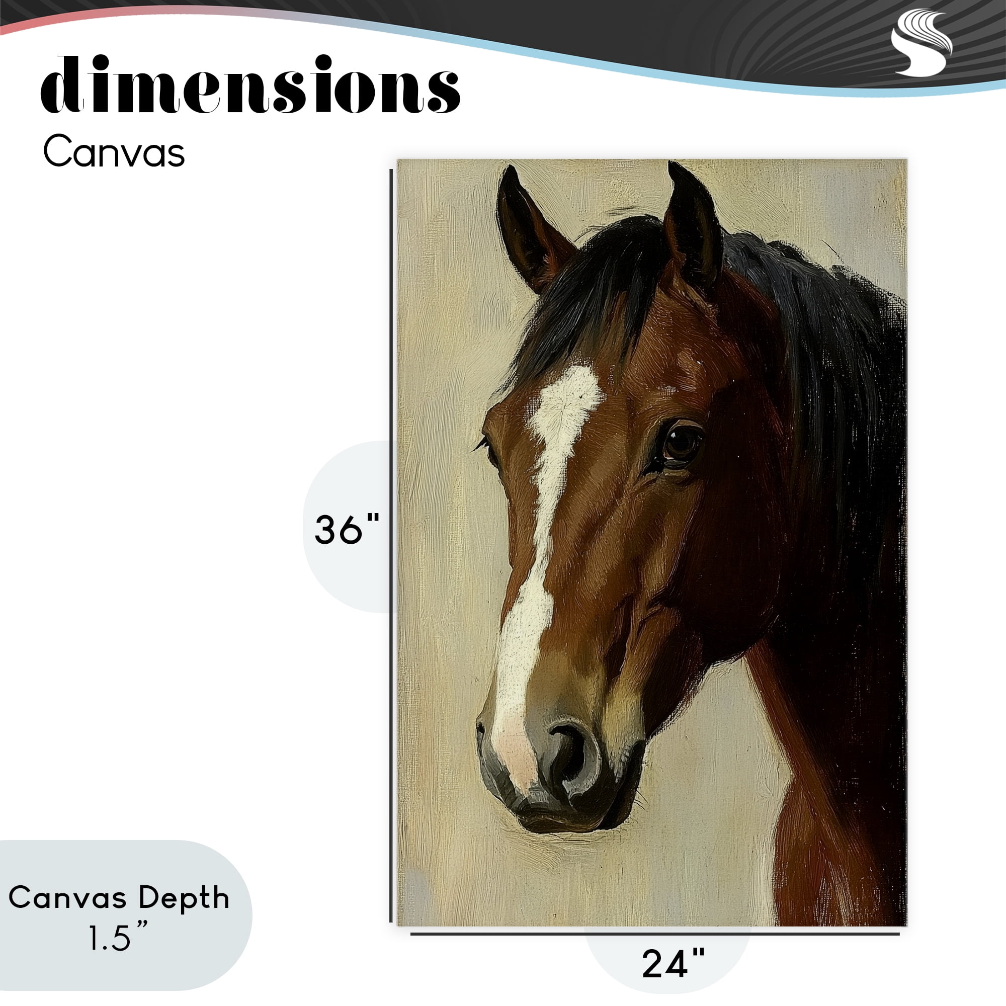 Stupell Industries Beautiful Brown Horse Portrait Canvas Wall Art, design by Petal Prints Design